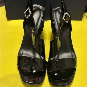 Brooks Brothers Shiny Black Slingback Heels